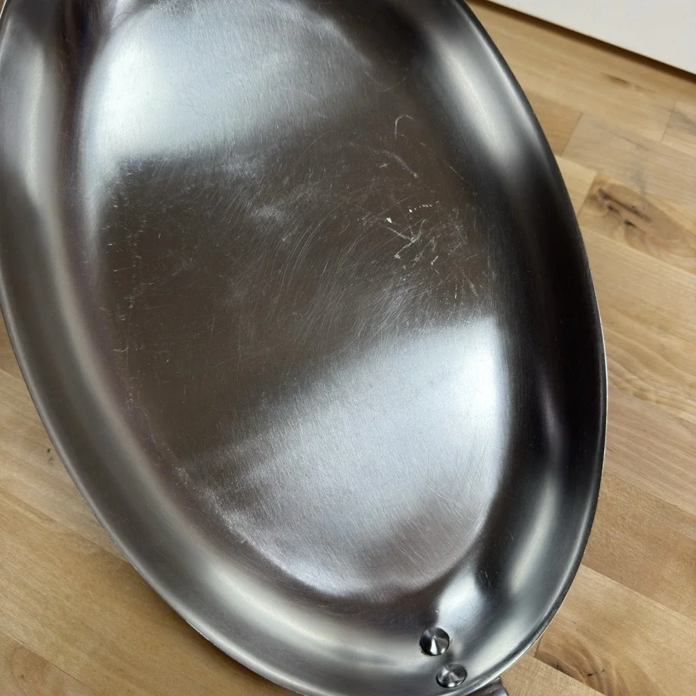 Scavullo Legion Utensils Copper Oval Heavy Skillet Fish Pan 13.5
